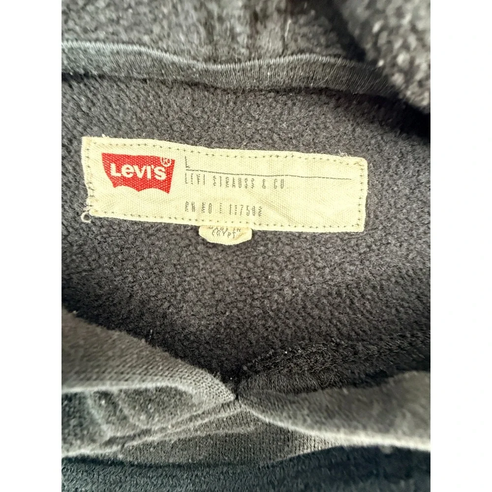 Levi Strauss Hoodie Mens‎ Large Black Bear Graphic Pullover Sweatshirt